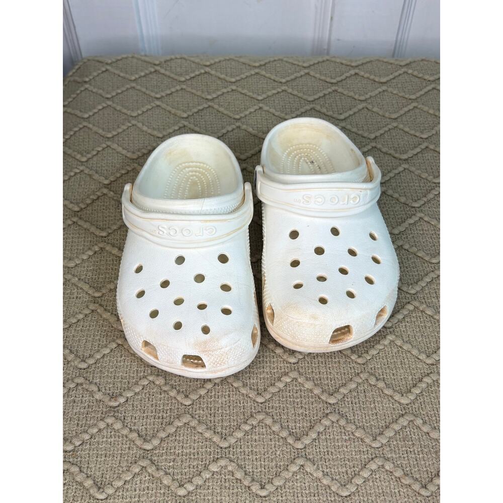 Crocs Sandals boys girls 3 Classic Slingback Casual Clogs White Rubber Flats